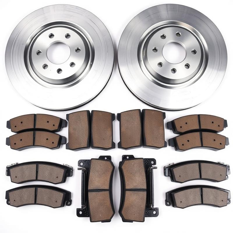 Front Brake Disc & Ceramic Pad Kit — Vented Rotors, Full Axle Set